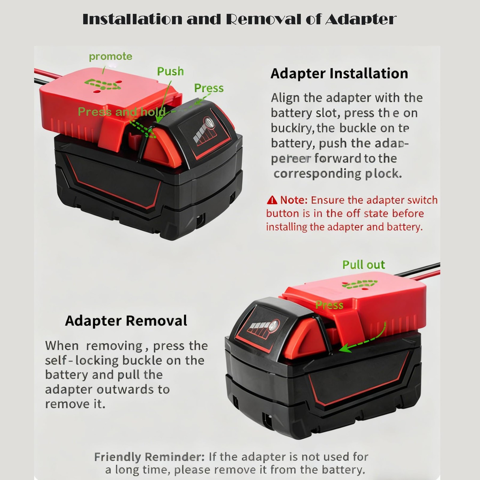 Wbeng 18V Adapter For Milwaukee M18 Battery Adapter Compatible Power Wheels