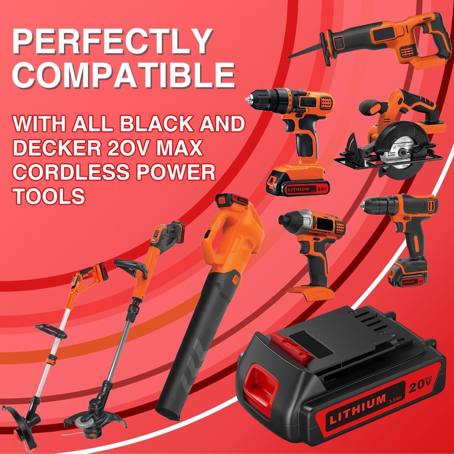 2PACK NEW 20V Lithium-ion Battery / Charger for BLACK DECKER 20 Volt LBXR20 LB20