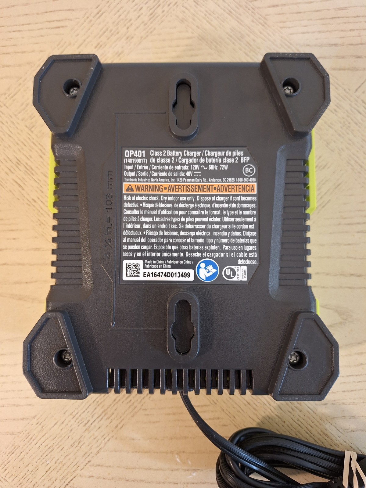 Ryobi OP401 40V Lithium-Ion Battery Charger OEM Genuine Tested Works