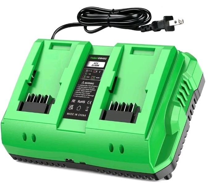 Dual-Port Battery Charger for Greenworks 40V USB Port,Fits 40V GMAX Power Tools