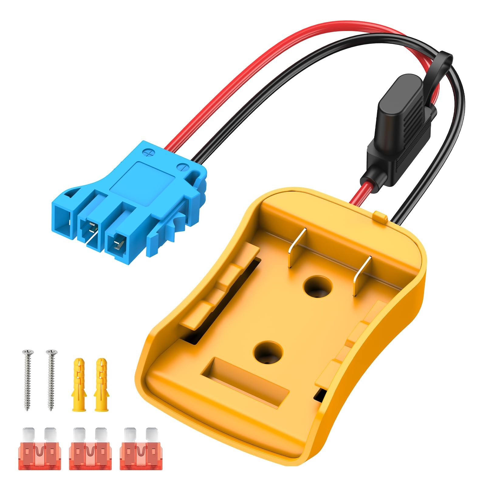 Kzreect Battery Adapter Compatible with Peg-Perego Connector, Yellow