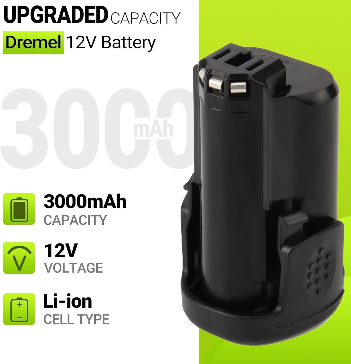 3.0Ah 12V Rechargeable Battery with Charger for Power Tool Compatibility