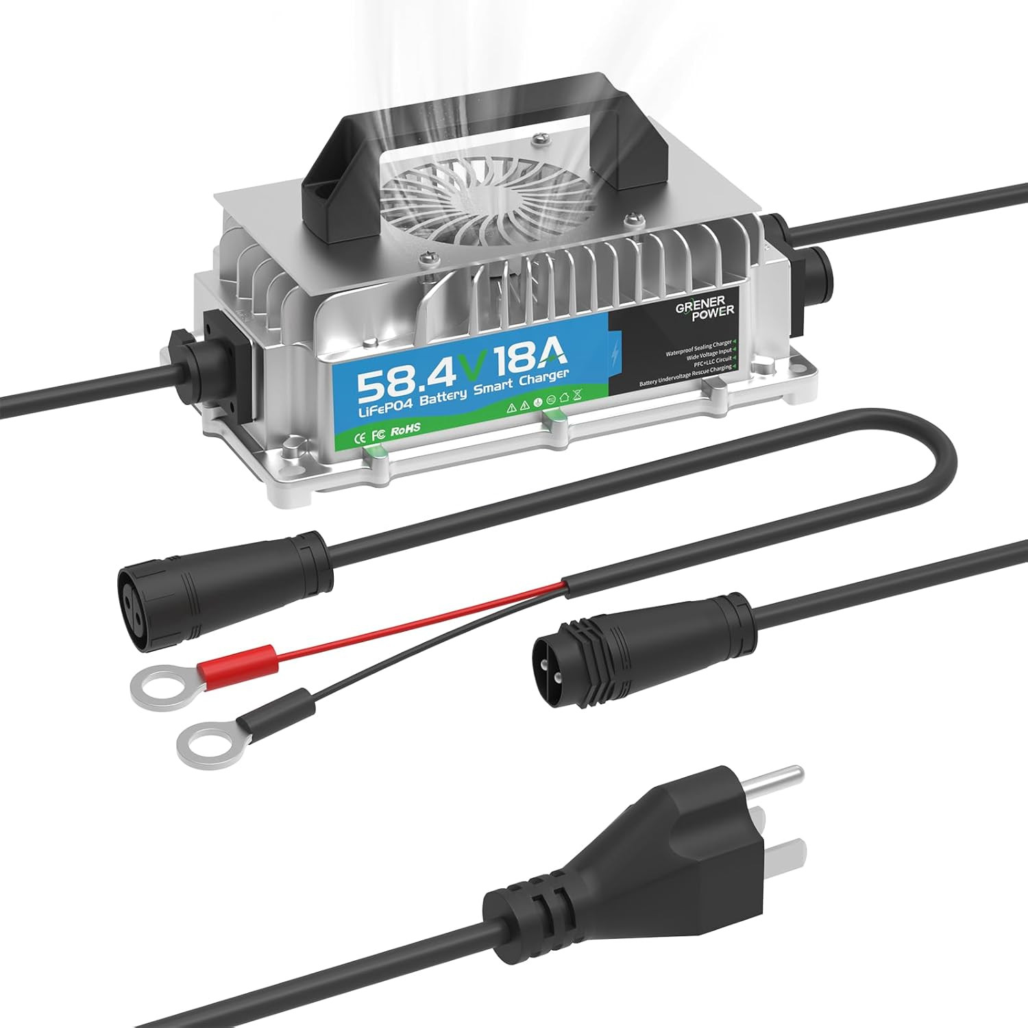 48V 18A Lithium Battery Charger, 1000W Fast Charger, Charging Efficiency ≥ 90%,