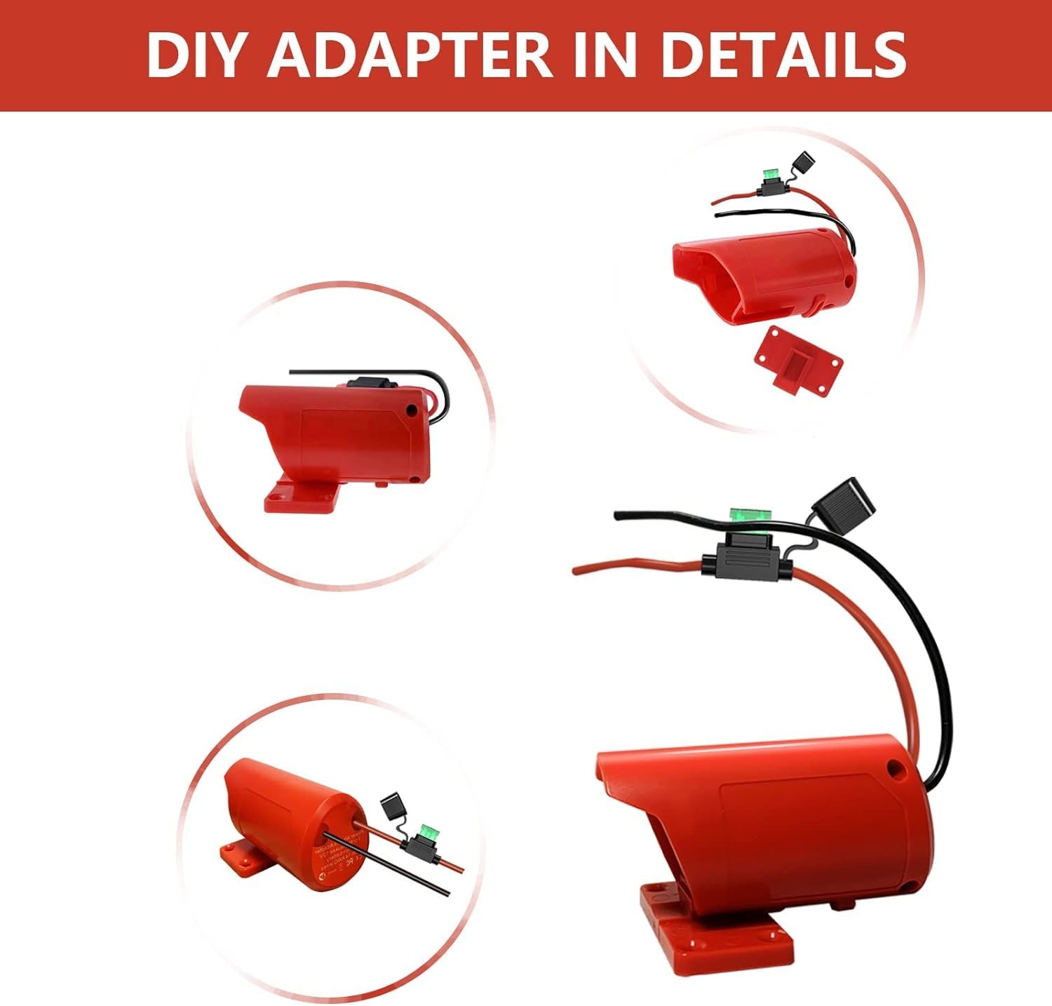 Power Wheel Adapter for Milwaukee M12 12V Battery with Fuse & Wire terminals…