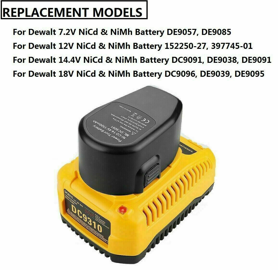 Fast Battery Charger DC9310 for Dewalt 18V XRP DC9096 DC9091 Battery DE9098 NEW