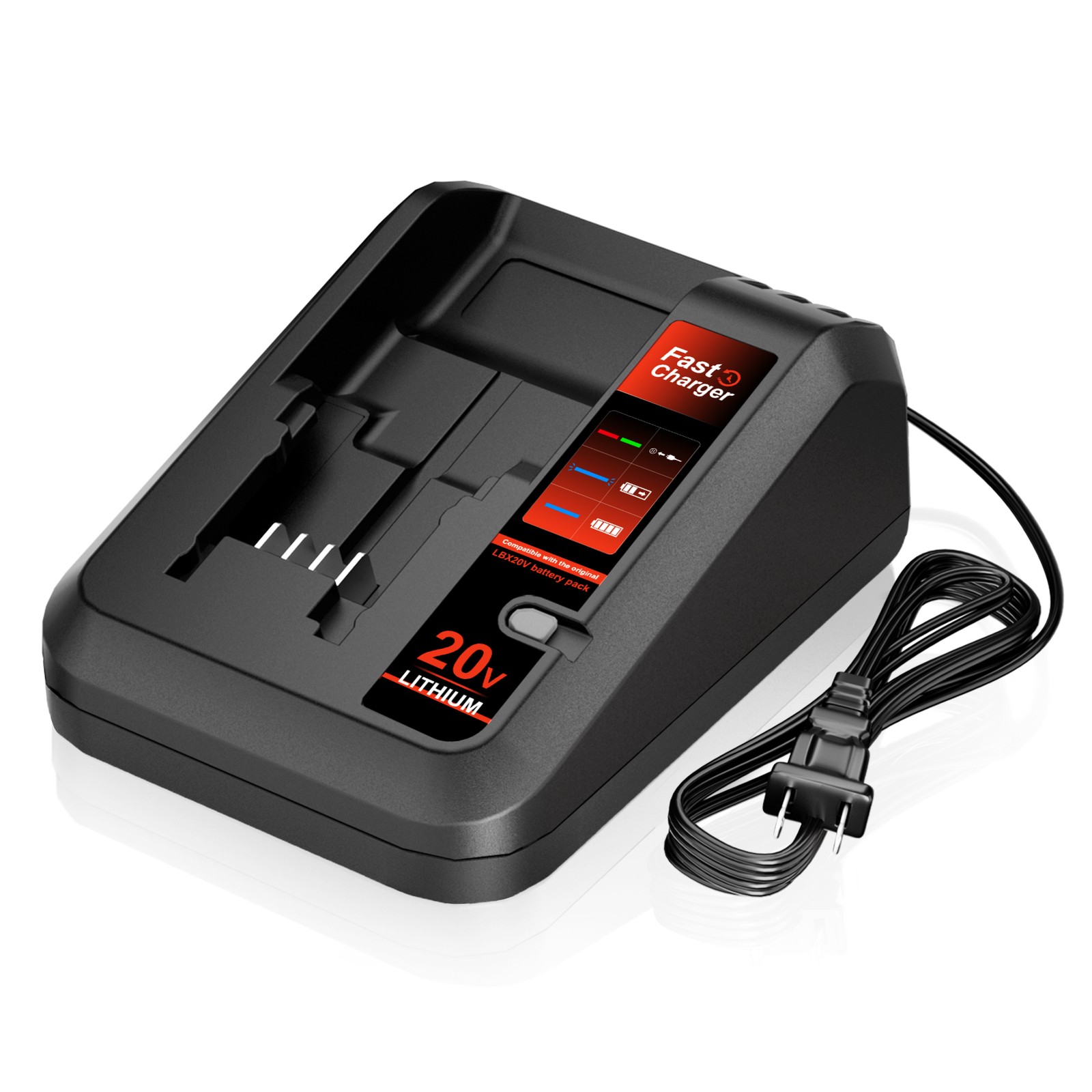20V Lithium Battery LBXR2020 Replacement for Black & Decker 20V Battery Charger