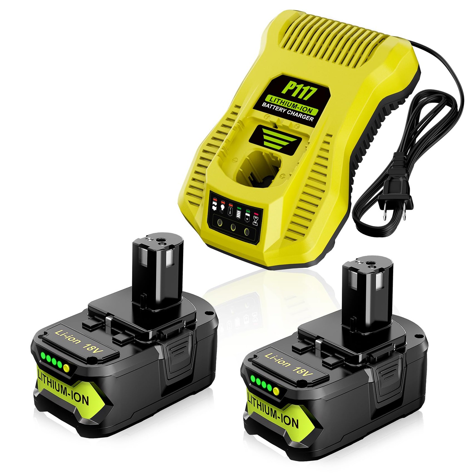 2Pack 18V 6.0Ah Li-Ion Battery and Charger Combo, Replacement for Ryobi ONE+…