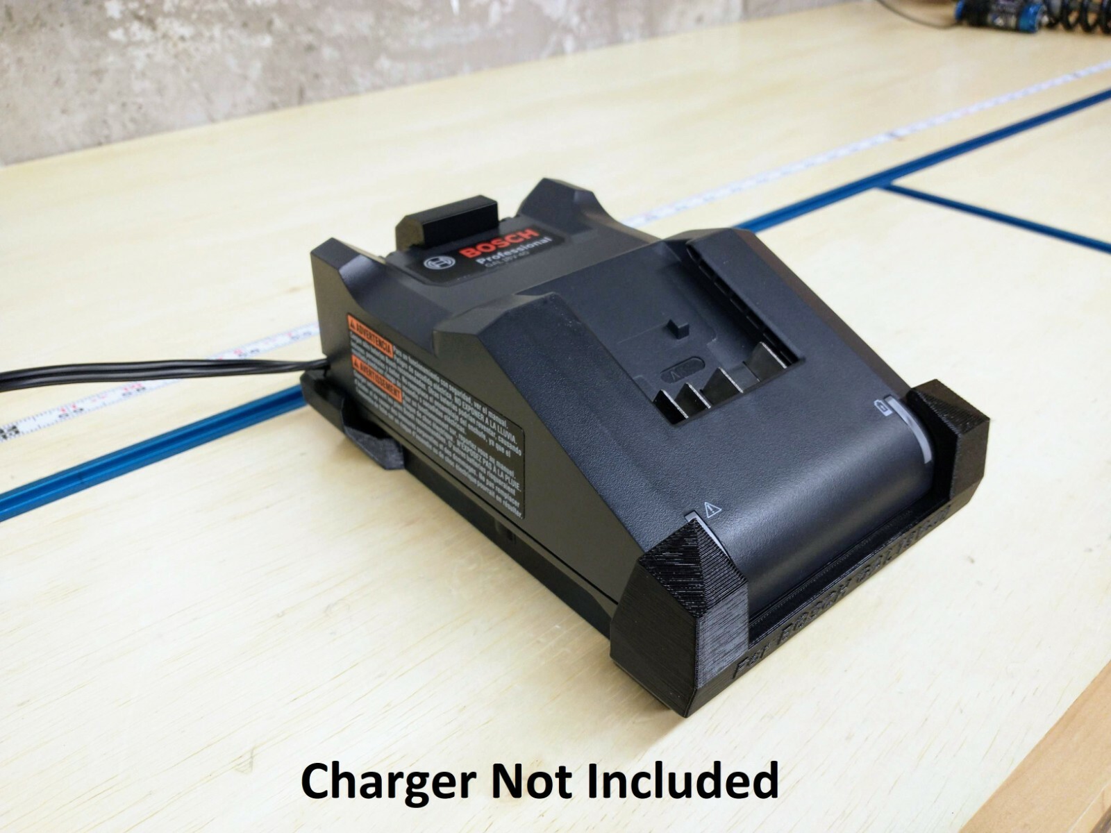 Wall Mount for Bosch GAL 18V-40 Charger with Optional 18V Battery Mounts