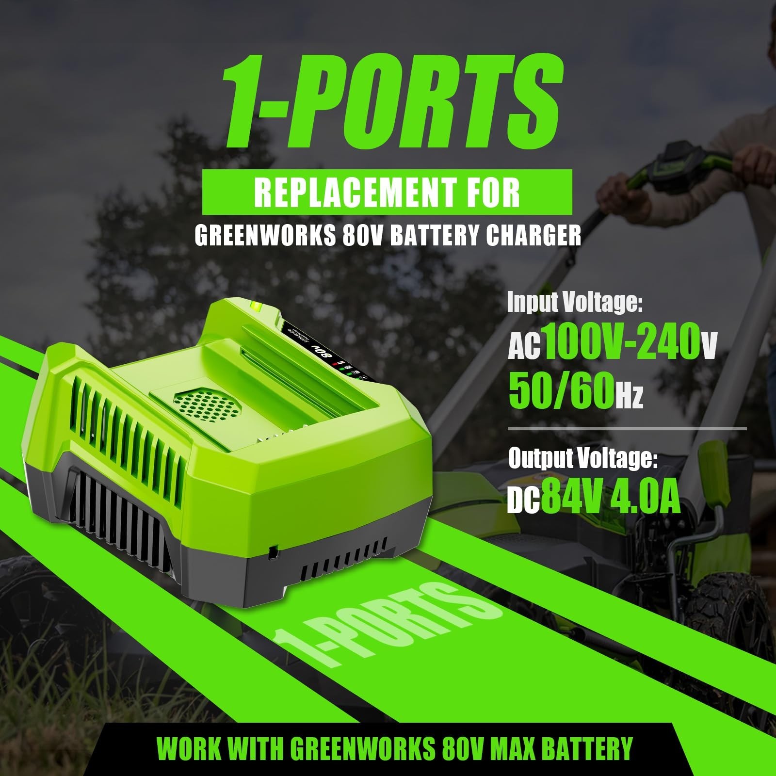 4.0A Rapid Charger for 80V Lithium-Ion Batteries – Compatible with GCH8040, GCH8