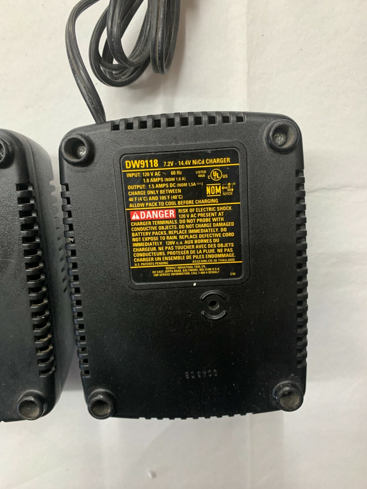 4-pack DeWalt DW9116 9118 9107 9108 DW9109 7.2V-18V NiCD Genuine Battery Charger
