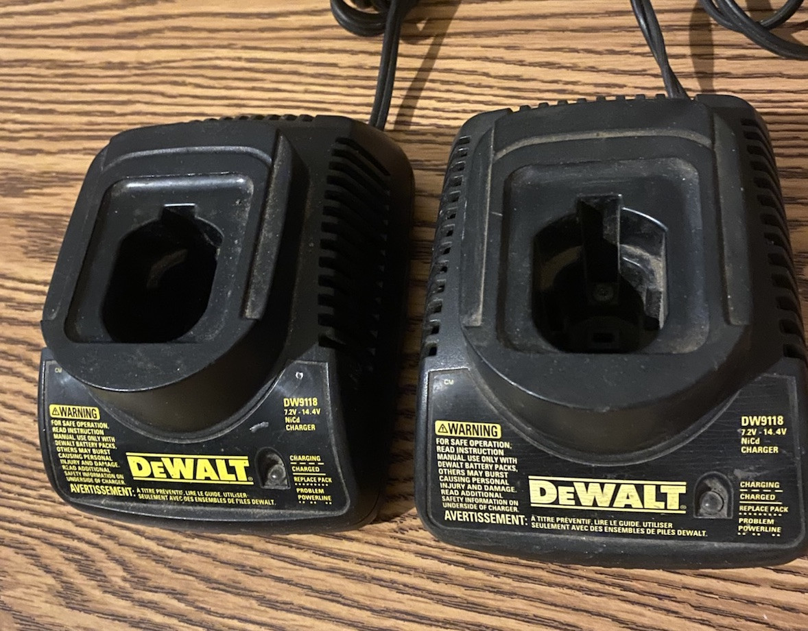 DeWALT Power Tool Battery Chargers (2) DW9118 ~ 7.2V – 14.4V NiCd Charger