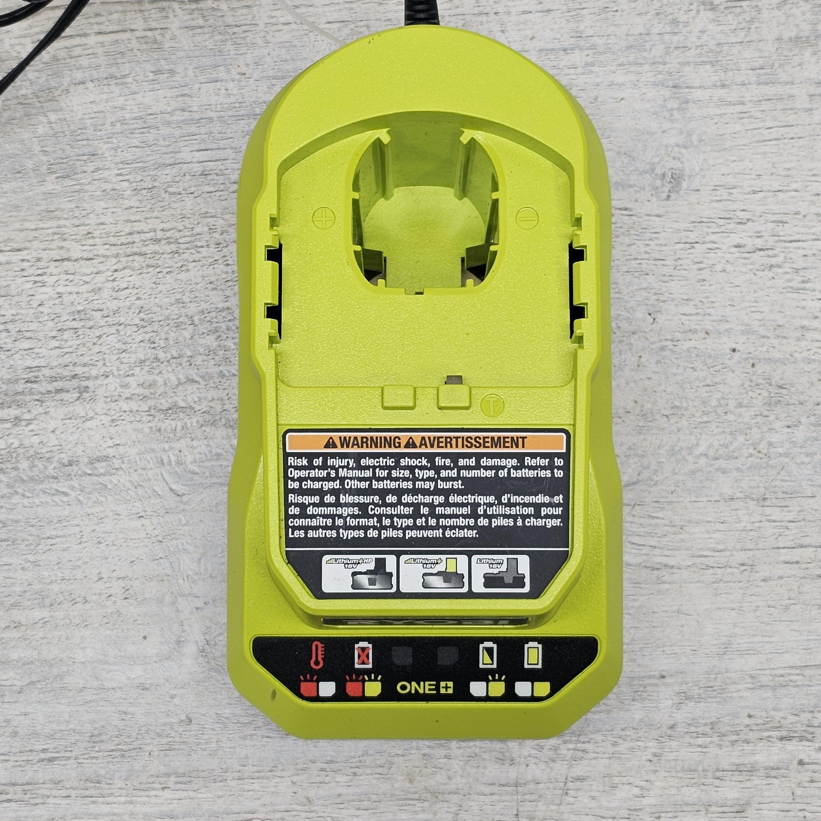 Ryobi PCG002 18V ONE+ Battery Charger Class 2 Green 140457002 OEM 120V Adapter