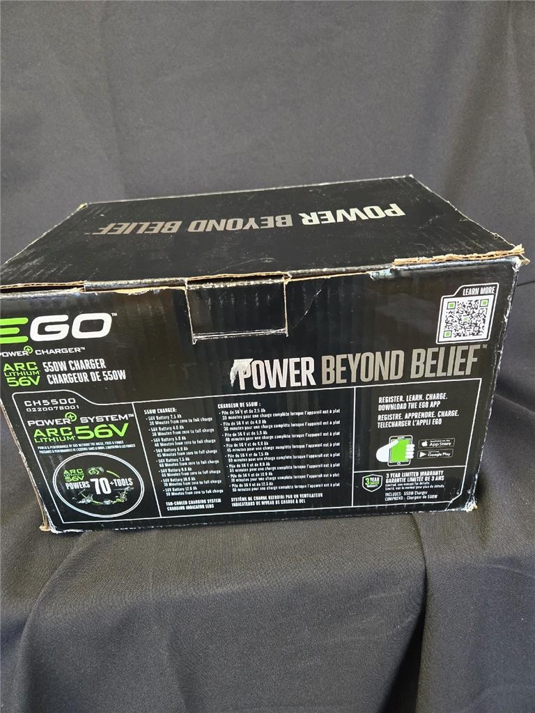 = EGO 550W Power Charger CH5500 550W POWER+ Rapid Charger + Batteries
