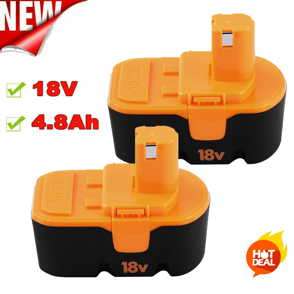 2X 18V Ni-Mh P100 Battery 4.8Ah Replace For Ryobi P100 P101 ABP1801 ABP1803 BPP1