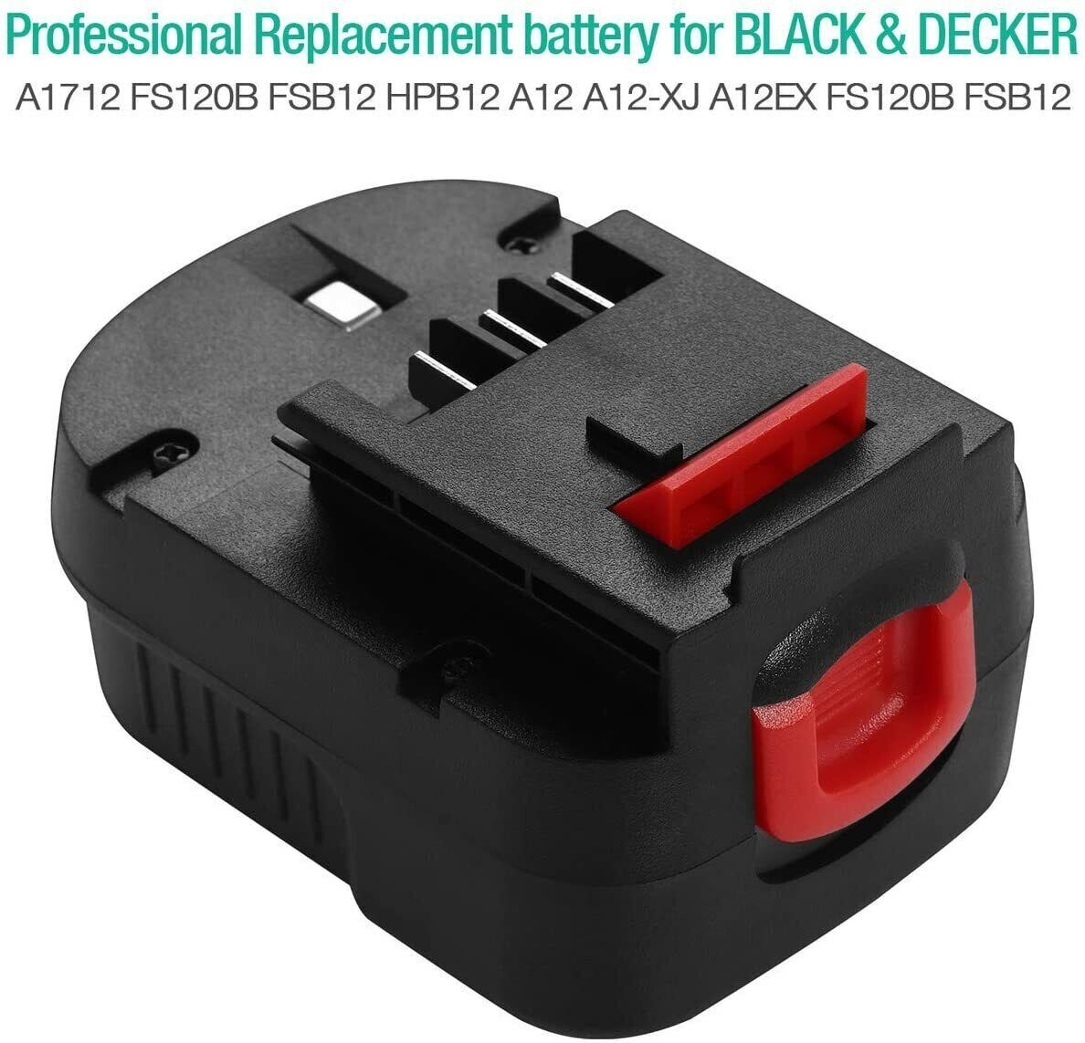 2PACK 12V For BLACK DECKER Slide Battery HPB12 A12 A12-XJ A12EX FSB12 Firestorm