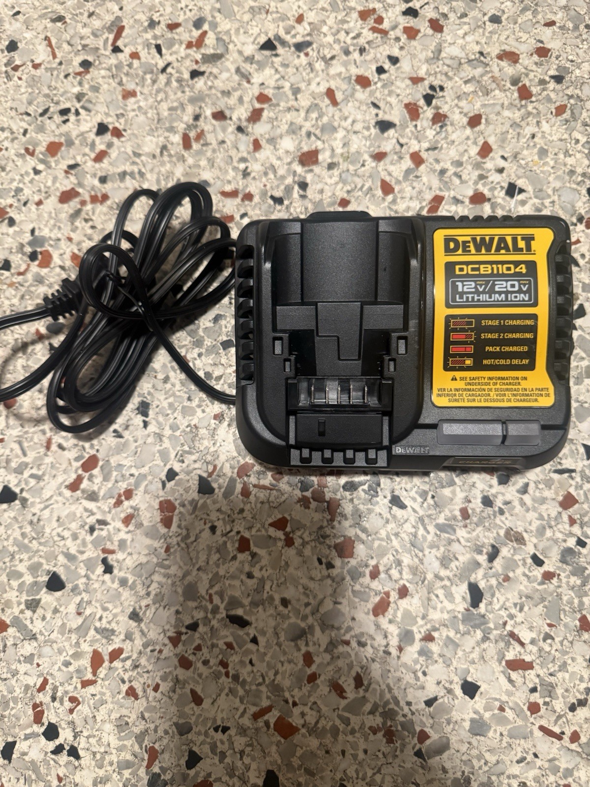 DEWALT DCB1104 12V/20V Lithium Ion Battery Charger, 1-Battery, Black