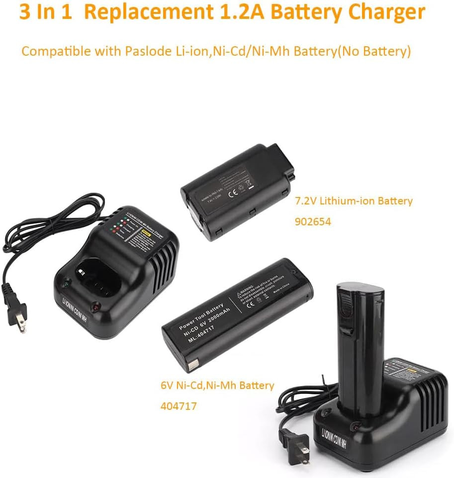 1.2A Charger for Paslode Dual Chemistry Cordless Power Tools Charger,Compatible