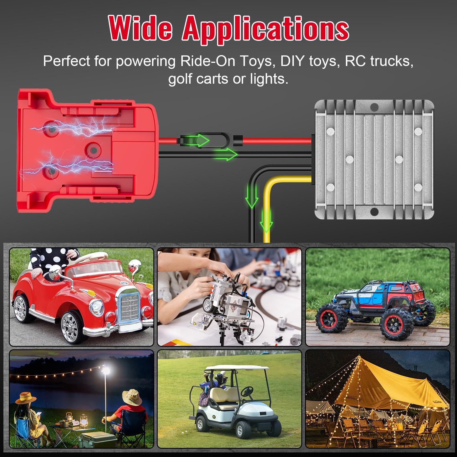 2 Pack 18v To 12v Step Down Converter Compatible With Mil-wau-kee 18v Battery