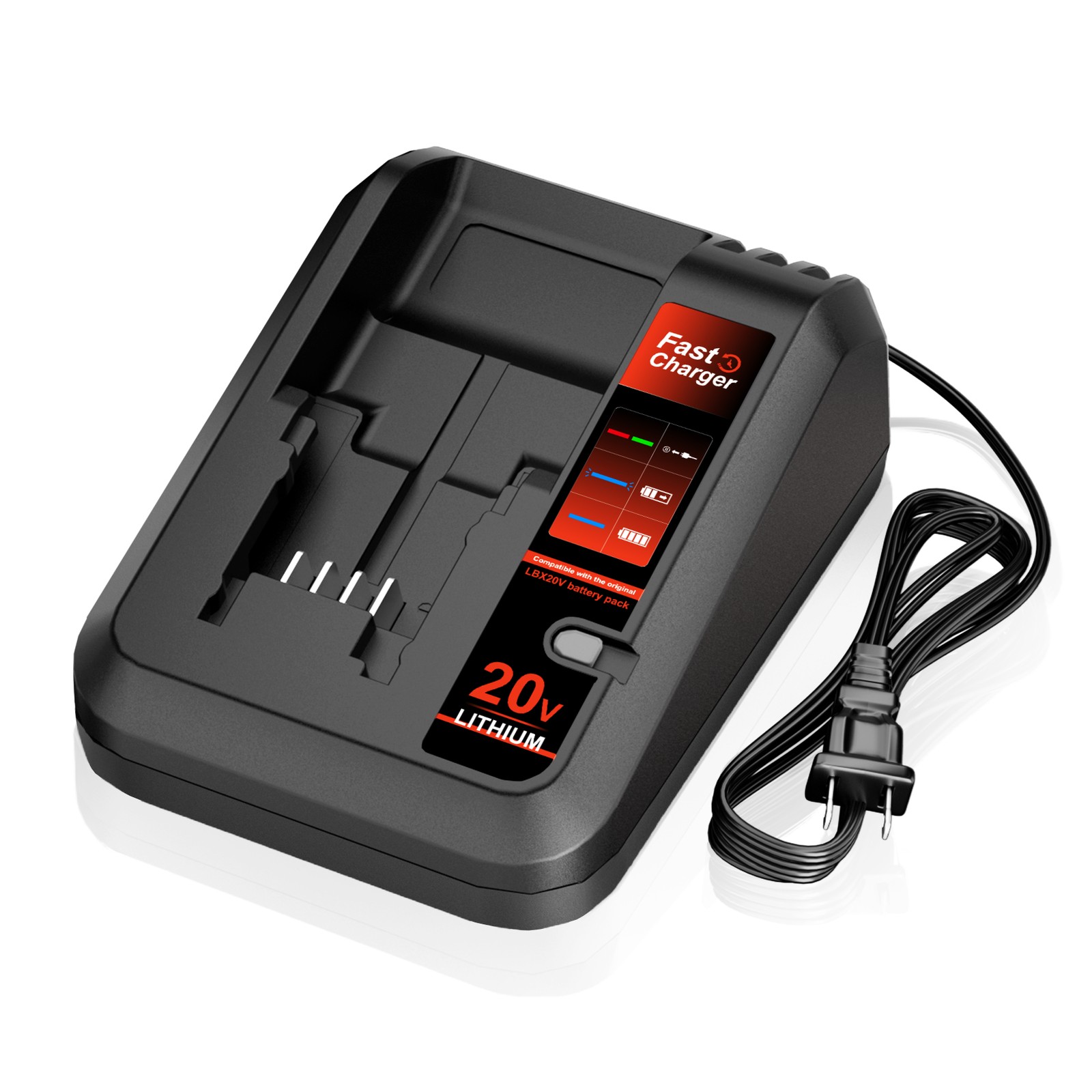 Quick Charger for Black and Decker 20V Max Li-Ion Battery LBXR20 LBX4020 LBX20