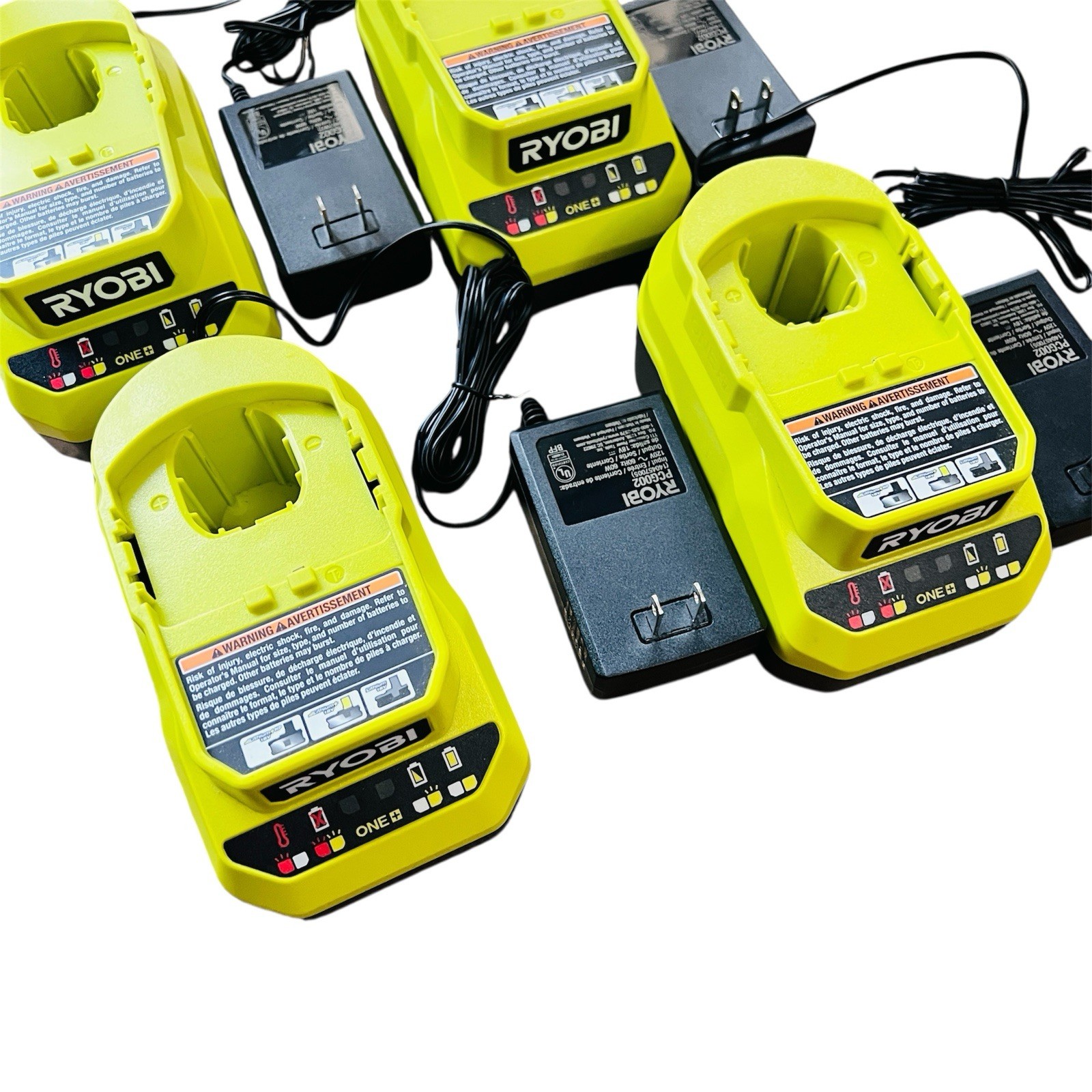 LOT OF 4 Ryobi PCG002 18V ONE+ Lithium-Ion FAST Battery Charger OEM