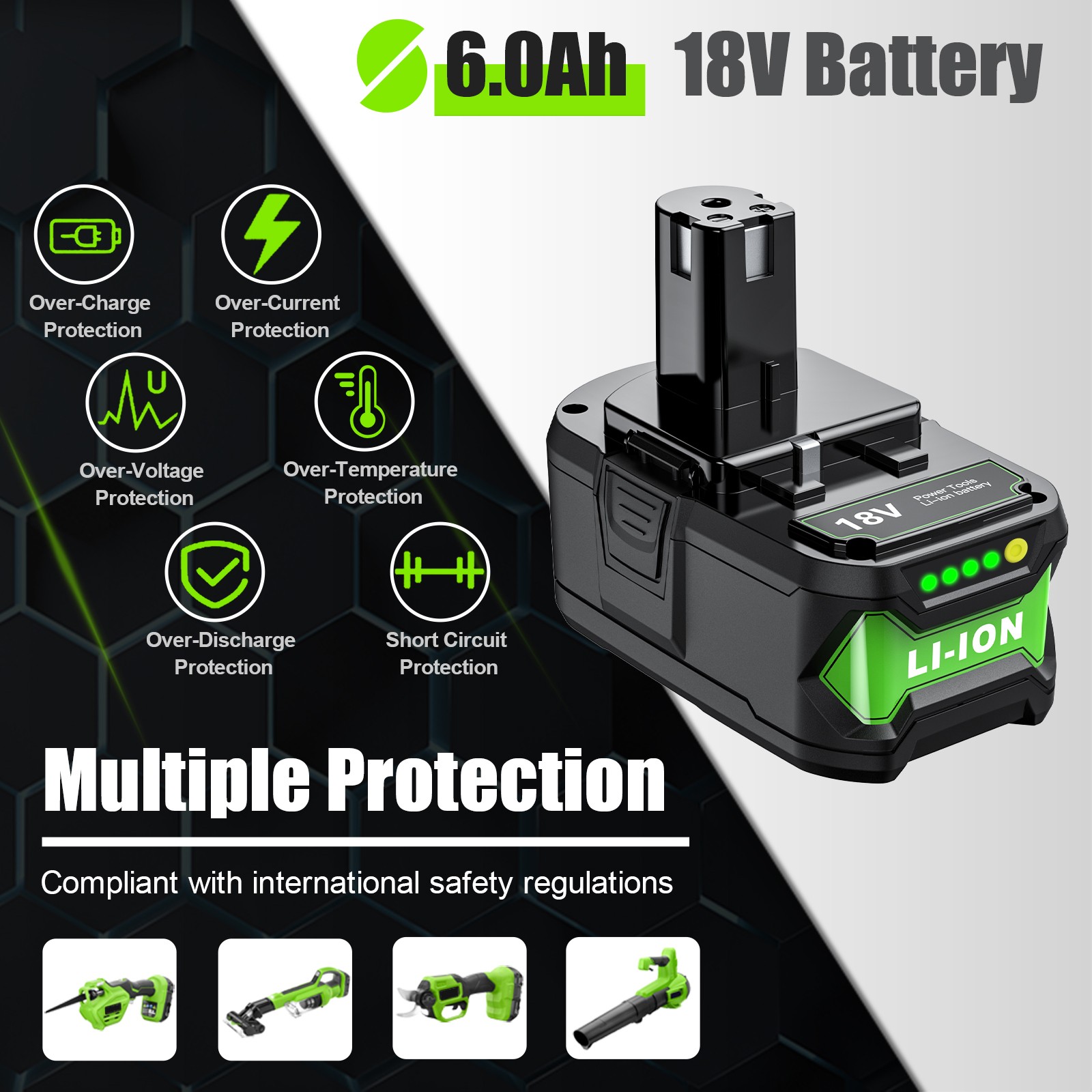 For RYOBI 18V P108 One Plus High Capacity Lithium-Ion Battery /charger 6/8.0Ah