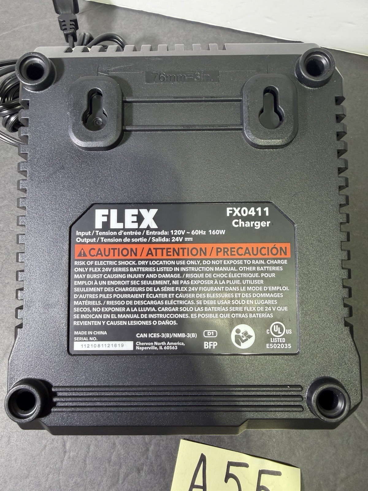 Flex FX0411 24V 160W Fast Battery Charger UNTESTED FOR PARTS
