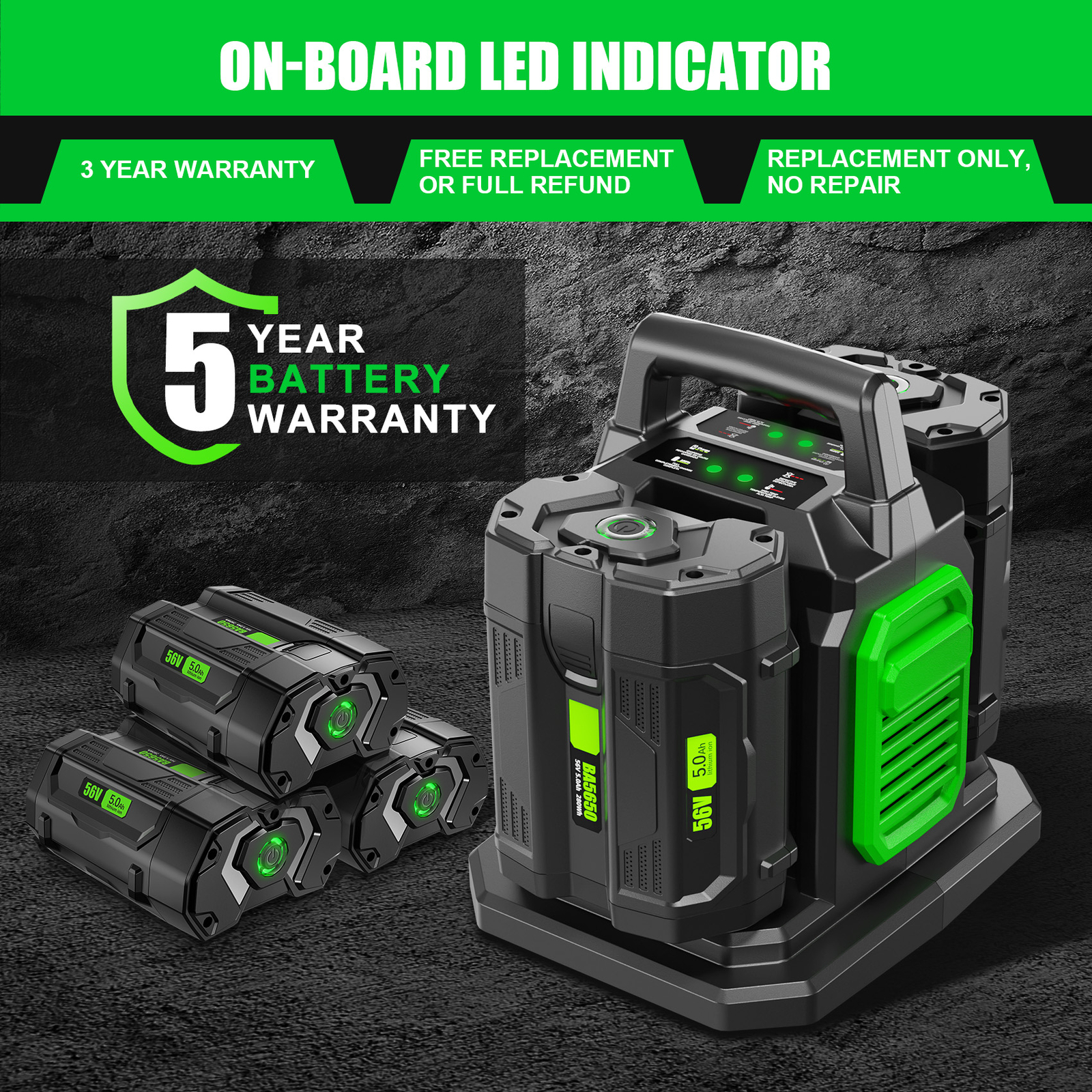 CH2800D Dual Charger for EGO Power+ 56V Lithium-ion Battery BA2800 BA4200 BA1400