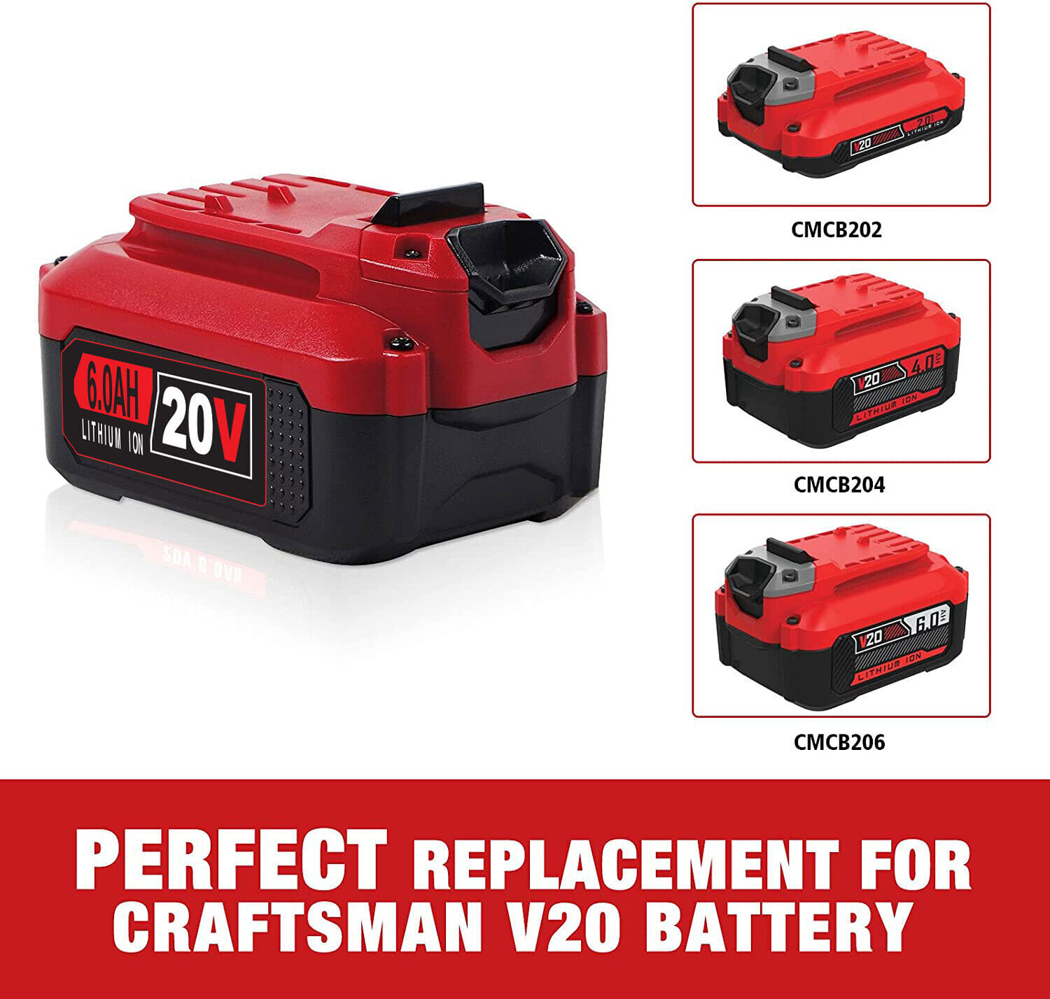1-4X For Craftsman V20 6.0/ 3.0Ah Li-Ion Battery 20V Max CMCB206 CMCB204 CMCB202