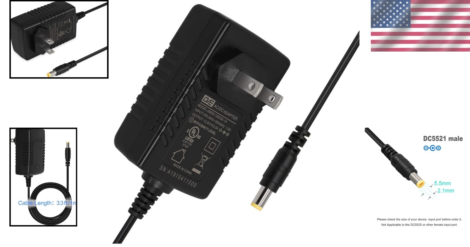 Compact and Lightweight 12.6V/2A Charger with LED Display for Lithium Batteries