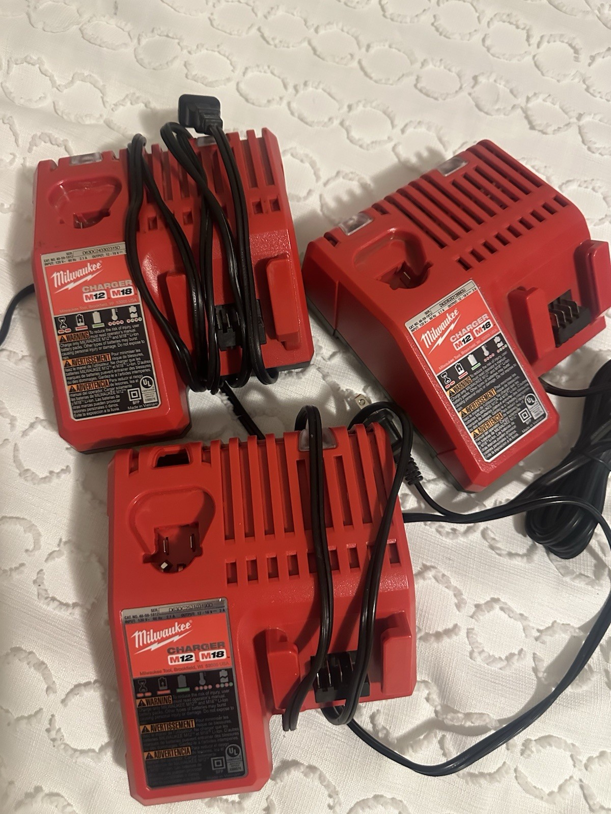 Combo with 3 Milwaukee M12/M18 Battery Charger