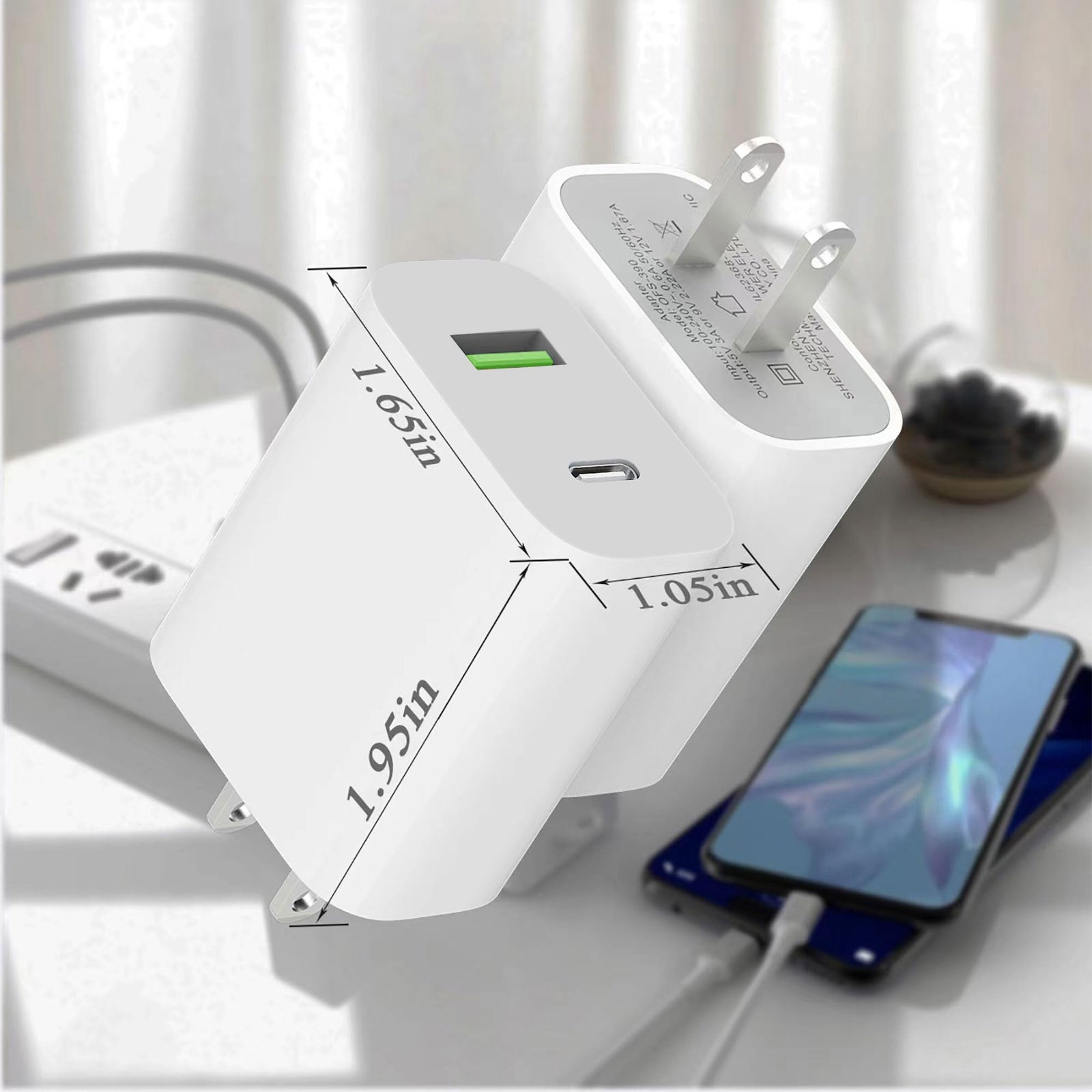 Dengwenqiang 2 Pack Usb C Charger Block Dual Port Type C Wall Charger Charging