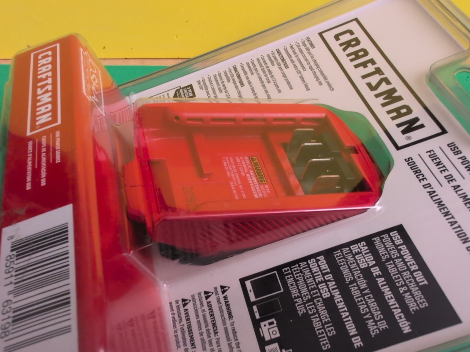 Craftsman CMCB002B USB Charging Adapter V20 Fast Charger Red New Sealed