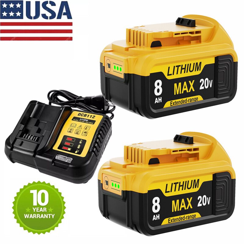 For DeWalt 20V 20 Volt Max 8.0/12.0AH Lithium Battery or Charger DCB206 DCB201