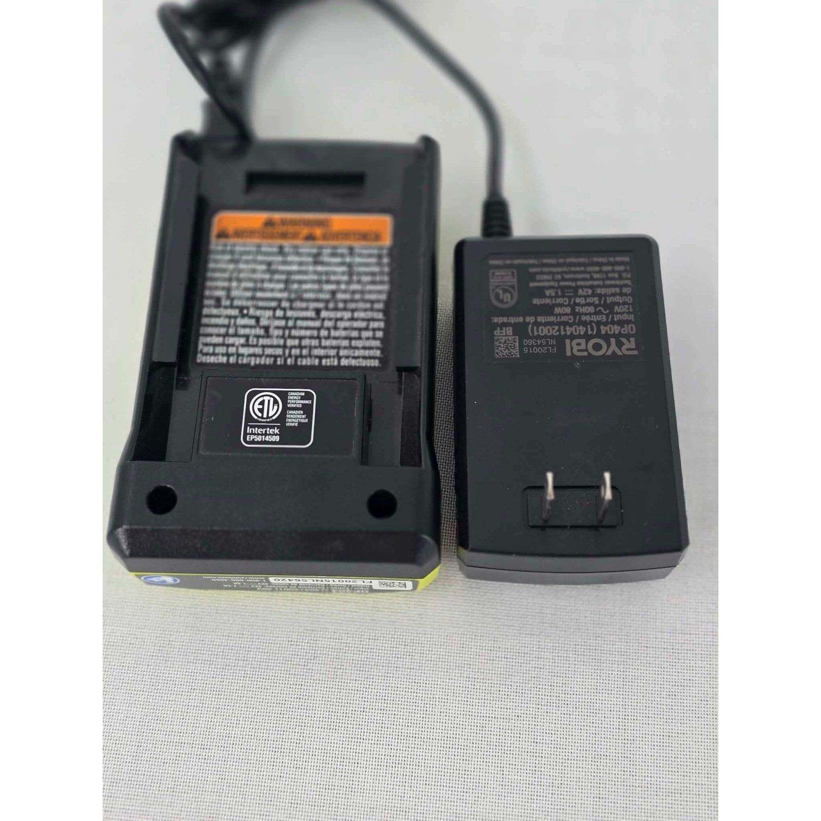 Ryobi OP404 40V Lithium-Ion Battery Charger 140412001 LED Diagnostic Green Black