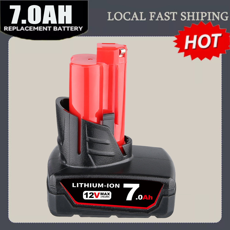 For Milwaukee 48-11-2460 M12 12V REDLITHIUM XC 7.0Ah Extended Capacity Battery