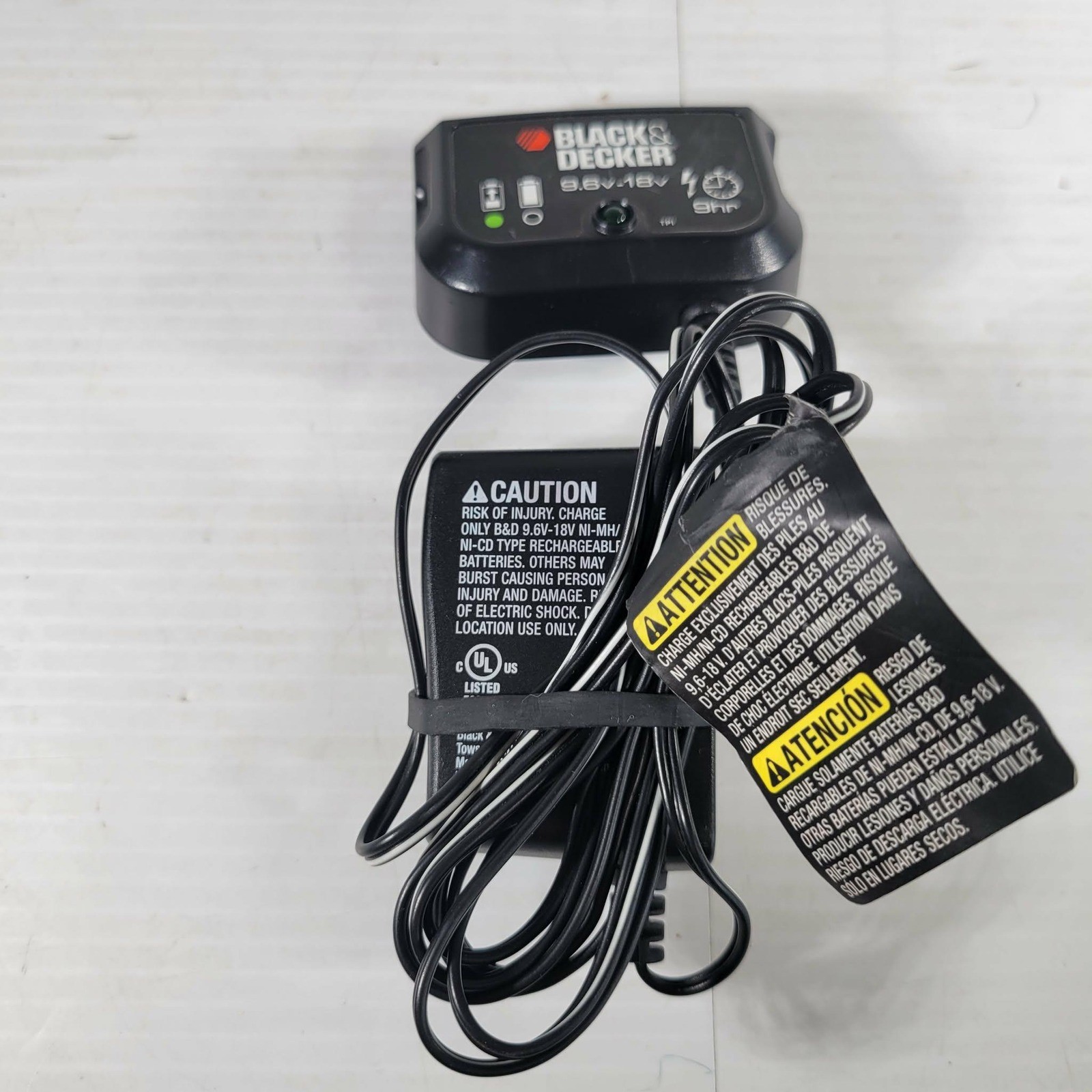 Black & Decker Charger 9.6V-18V Black Good TESTED 90571729 Ni-MH Ni-Cd
