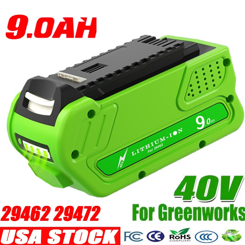 9.0AH 29472 Lithium Battery/Charger For Greenworks 40V Battery 29462 29482 29472