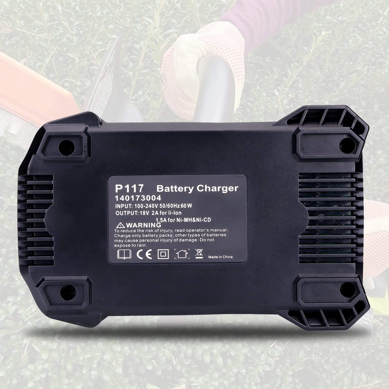 18-Volt P117 Rapid Charger Replace for Ryobi 12V-18V Rapid, Green