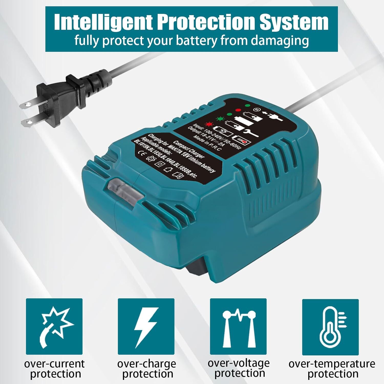 Battery Charger Fast Charger for Makita 18V BL1850 BL1840B BL1820 BL1815 BL1860