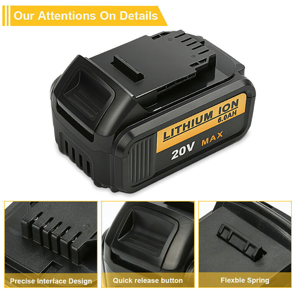 2PACK Battery pack for DeWalt 20V 20 Volt 6.0AH MAX XR DCB206-2 DCB205-2