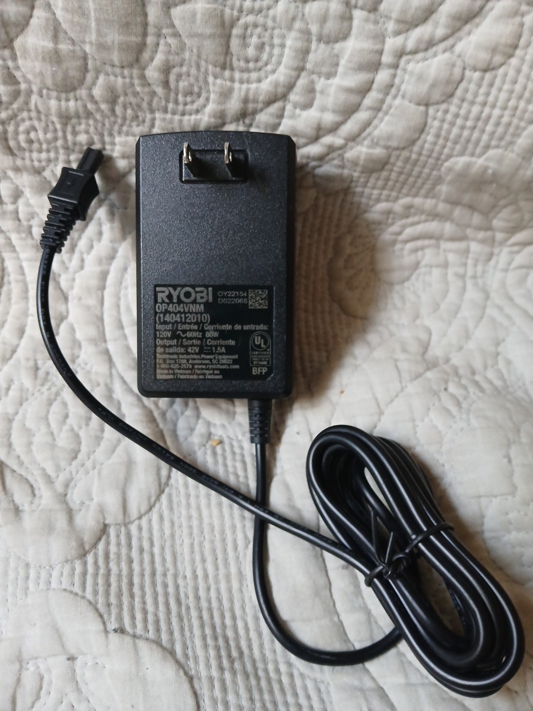 Ryobi OP404VNM 40V Lithium Ion Compact Slim Battery Charger Genuine OEM
