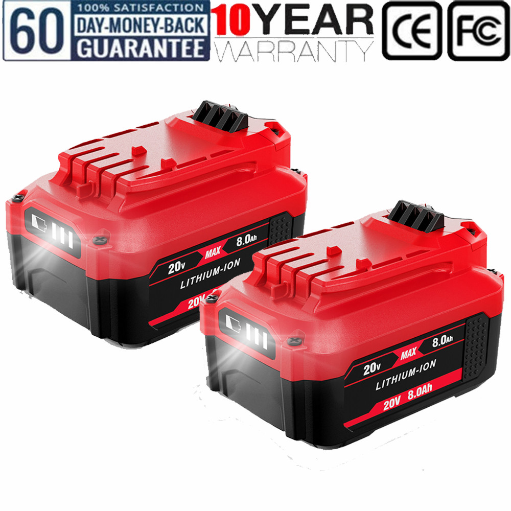 2Pack 8.0Ah For Craftsman V20 20V MAX Lithium Battery CMCB204 CMCB202 CMCB206 US