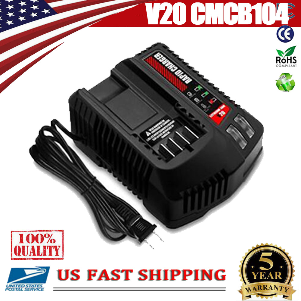 V20 20V Battery Fast Charger CMCB104 For Craftsman 20V Max Lithium ion Battery