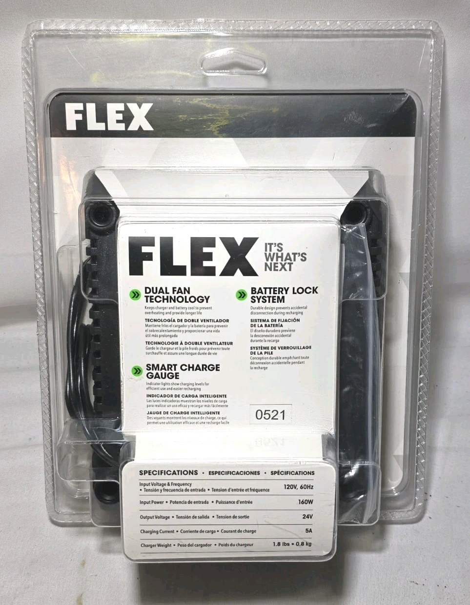 Flex 24V Fast Battery Charger Tool, 160W FX0411-Z Lithium Battery Charger (NEW)