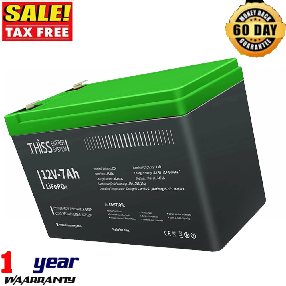 Battery 7Ah Lithium 12V Cycle Rechargeable Energy Storage & Off Grid Application