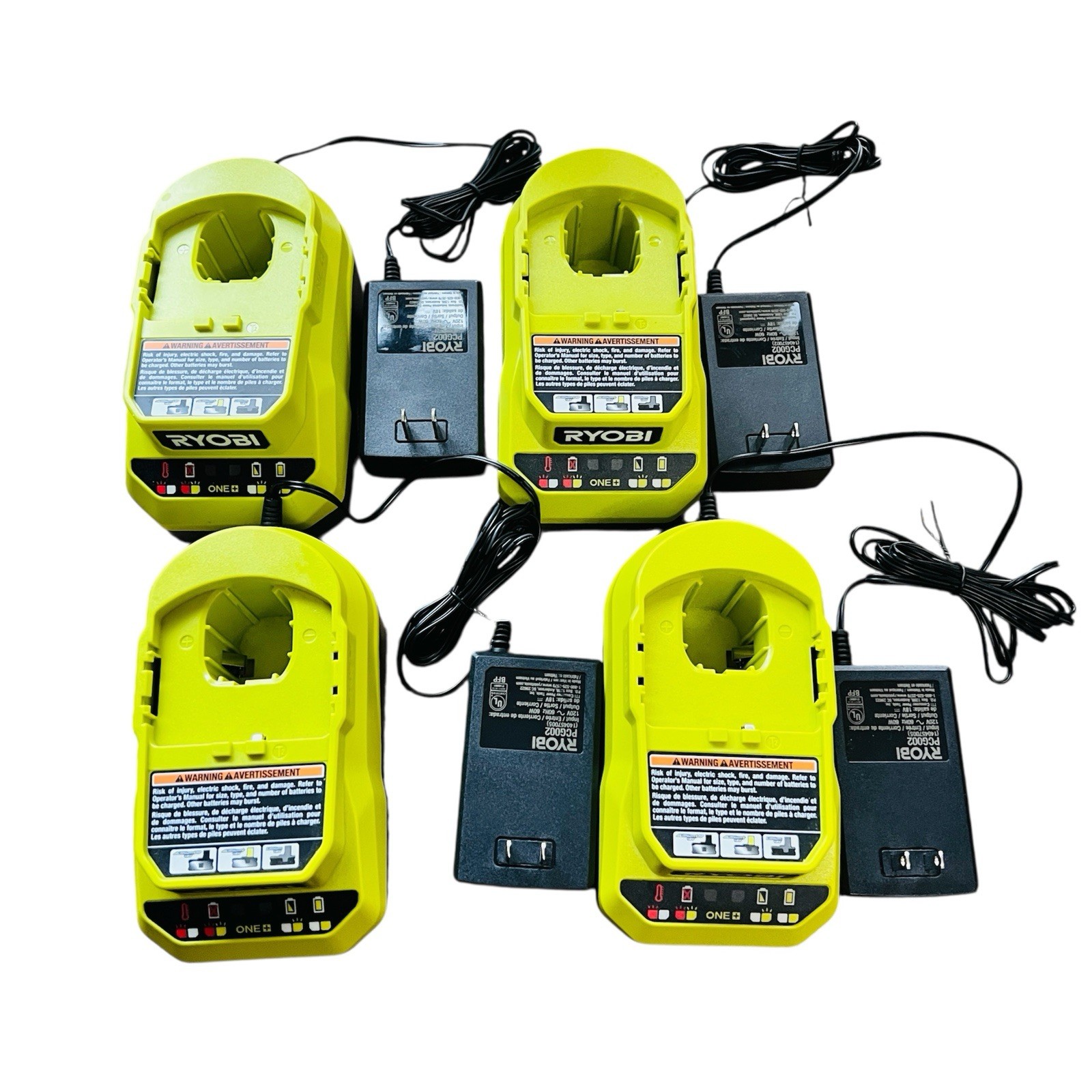 LOT OF 4 Ryobi PCG002 18V ONE+ Lithium-Ion FAST Battery Charger OEM