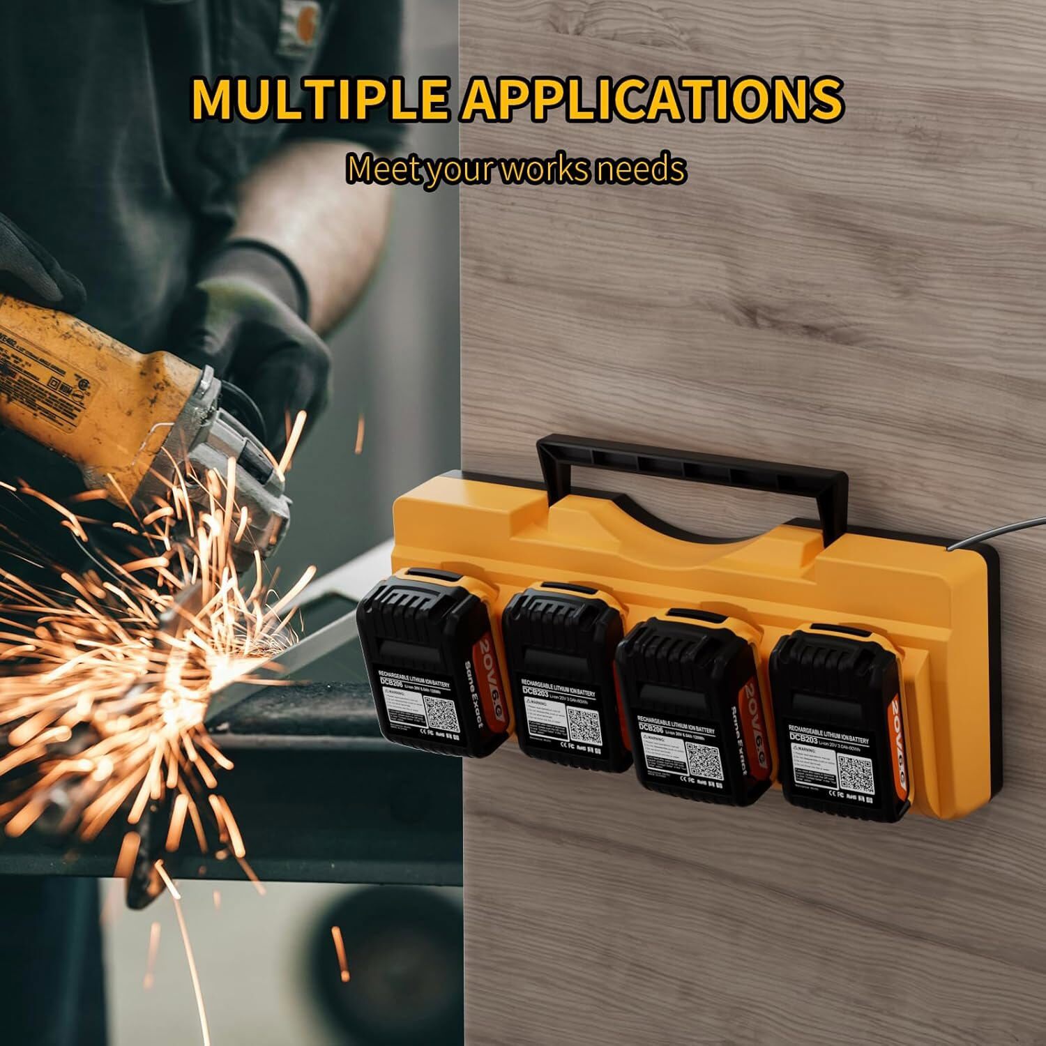 Charger For DEWALT 4 Port Battery DCB104 12V/20V Multi-Voltage DCB200 DCB205
