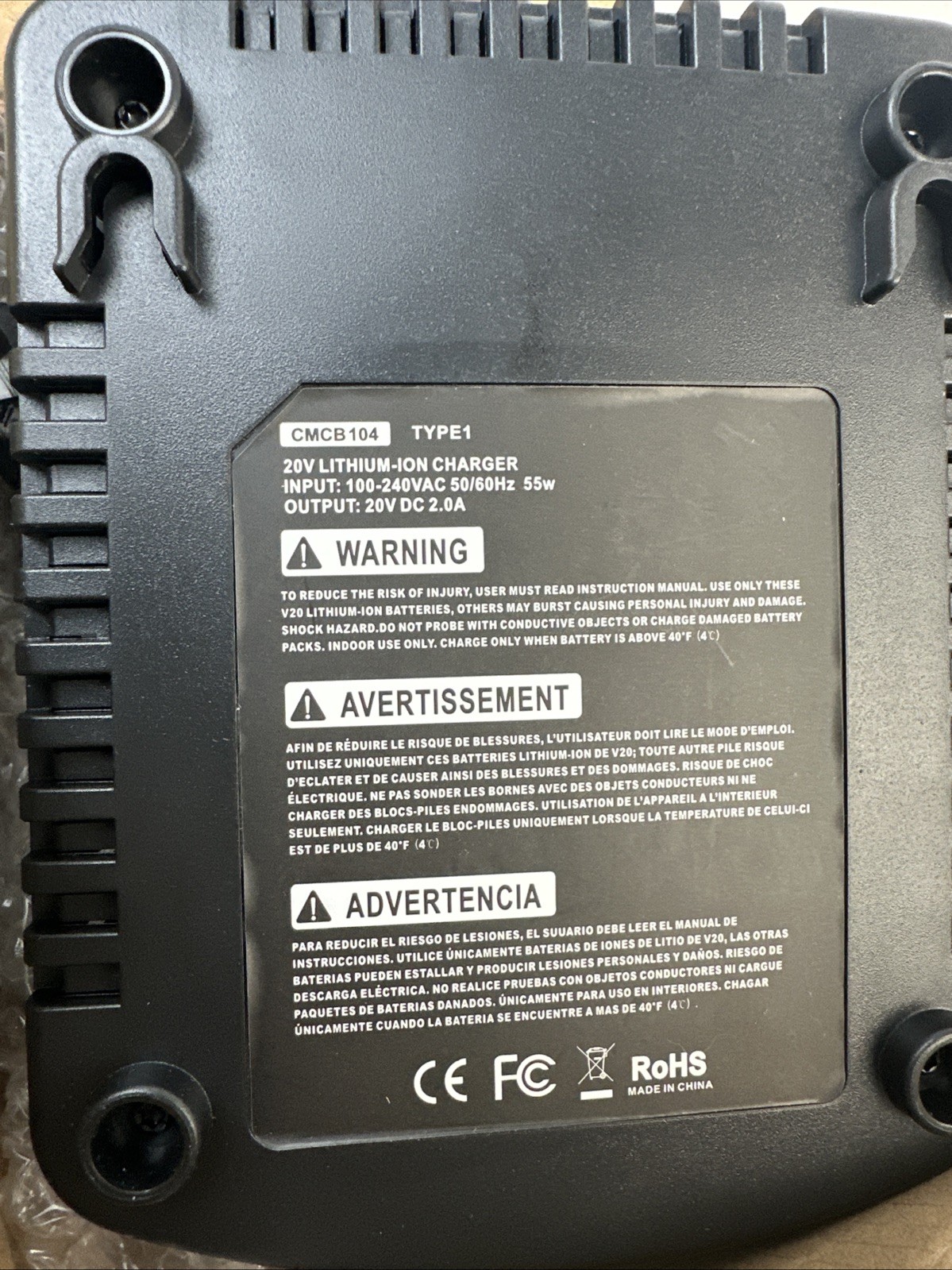V20 20V Battery Fast Charger CMCB104 Compatible with Craftsman 20V Max Lithium