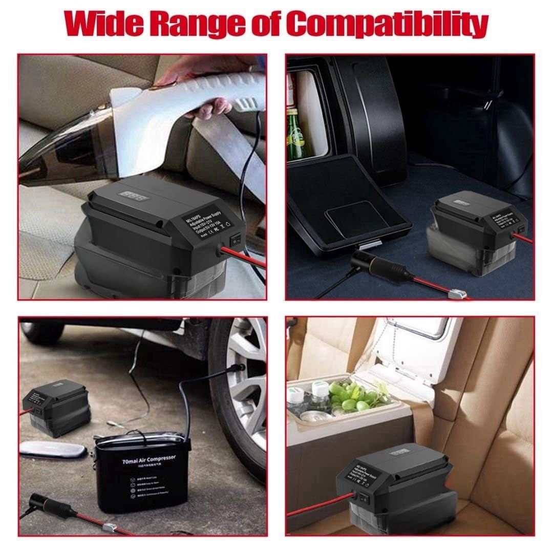 Fybemax for Milwaukee M18 18V to 12V Step Down Power Wheels Battery Black