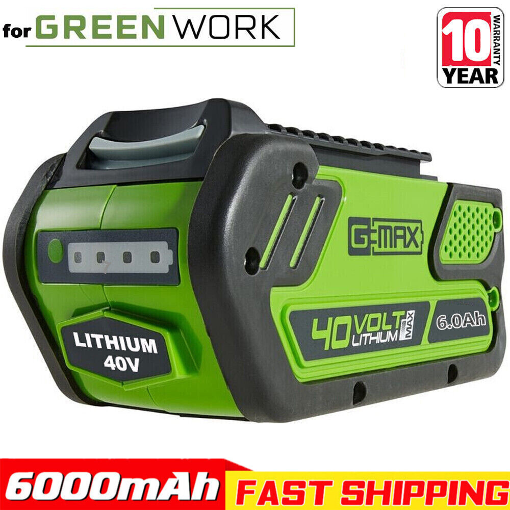 6.0Ah For Greenworks 40V Lithium G-MAX Battery 29462 29482 29252 29472 Cordless